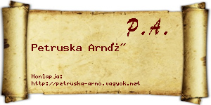 Petruska Arnó névjegykártya